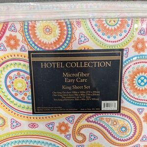 Hotel Collection Vibrant Paisley Microfiber King Sheet Set